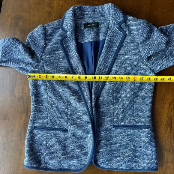 Talbots Textured Navy Blazer - Picture 5 of 6